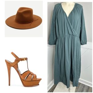 LANE BRYANT TEAL MIDI DRESS SIZE 16